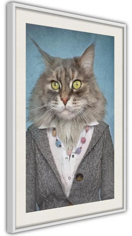 Poster  Animal Alter Ego: Cat  Cornice Quadri Cornice nera con pass-partout, Larghezza x Altezza Home decor 20x30