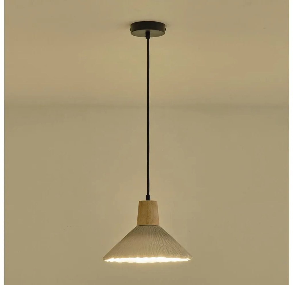 Lampadario a sospensione con filo 1xE27/15W/230V color crema