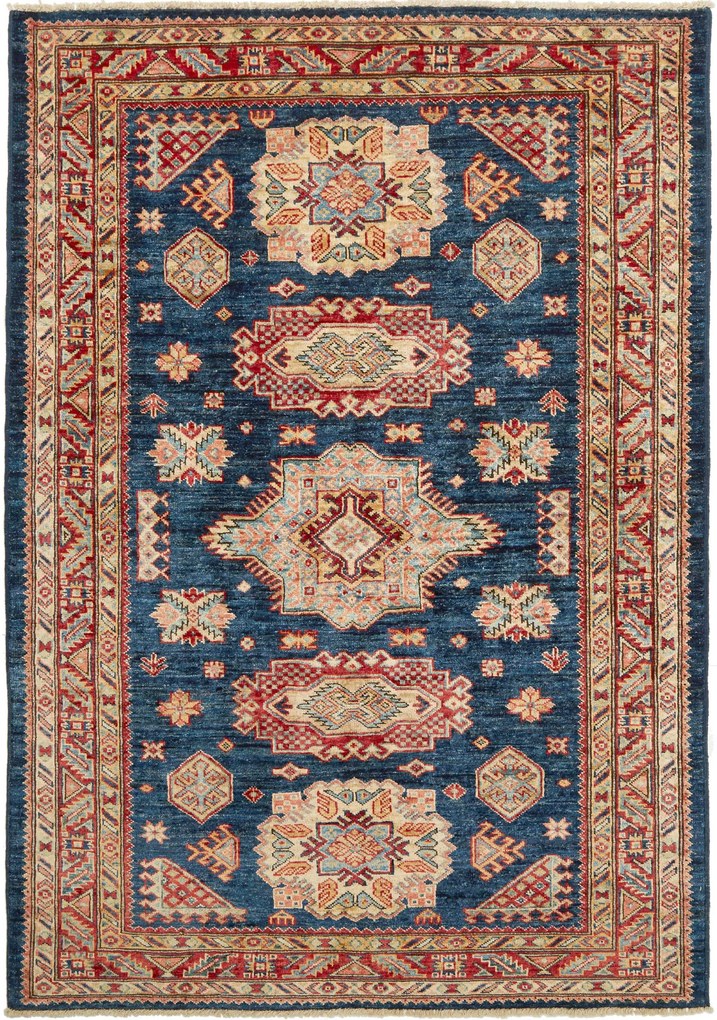 Kazak Tappeto orientale 130 x 170 Blu (Pakistan) Annodato A Mano