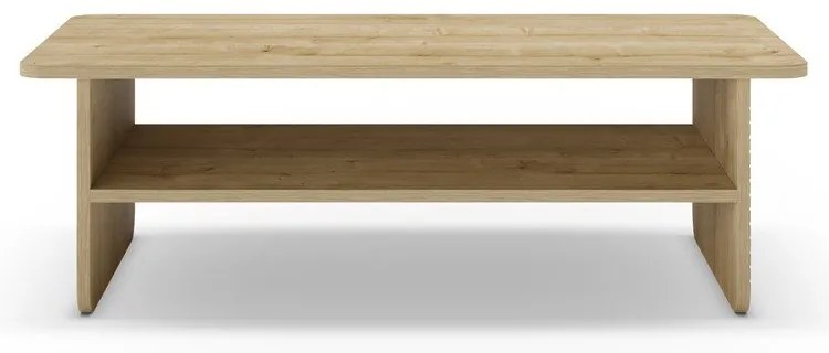 Tavolino da salotto di colore naturale con piano effetto rovere 60x110 cm Daira – Marckeric