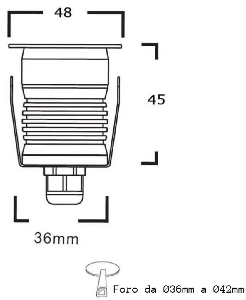 Segnapasso LED 3W IP67 Anti-Abbagliamento Professional Colore Bianco Caldo 2.700K