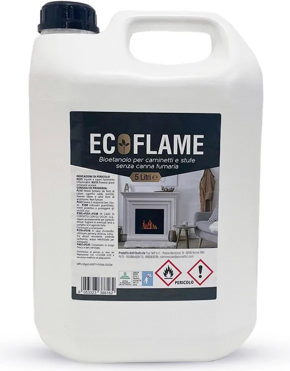 Bioetanolo 5 Litri Combustibile Ecologico per Camini Caminetti Biocamini...