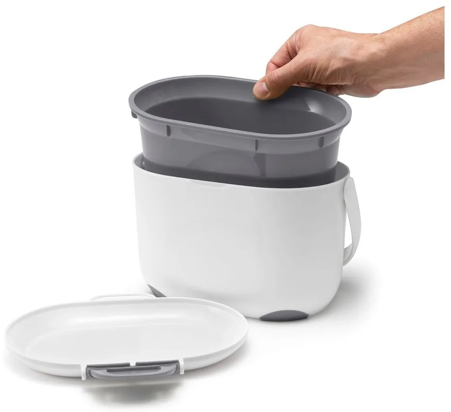 Contenitore per rifiuti compostabili bianco/grigio 2,5 l - Addis