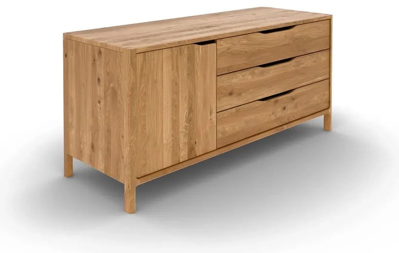 Cassettiera bassa in legno di quercia in colore naturale 140x64 cm Twig - The Beds