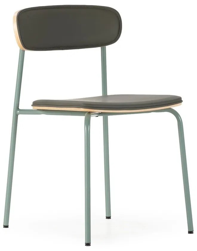 Sedie da pranzo in set verde scuro in imbottito impilabili 2 pz Saula – Marckeric