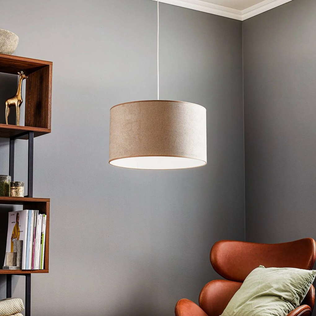 Duolla Lampada a sospensione Bristol, motivo intrecciato, beige