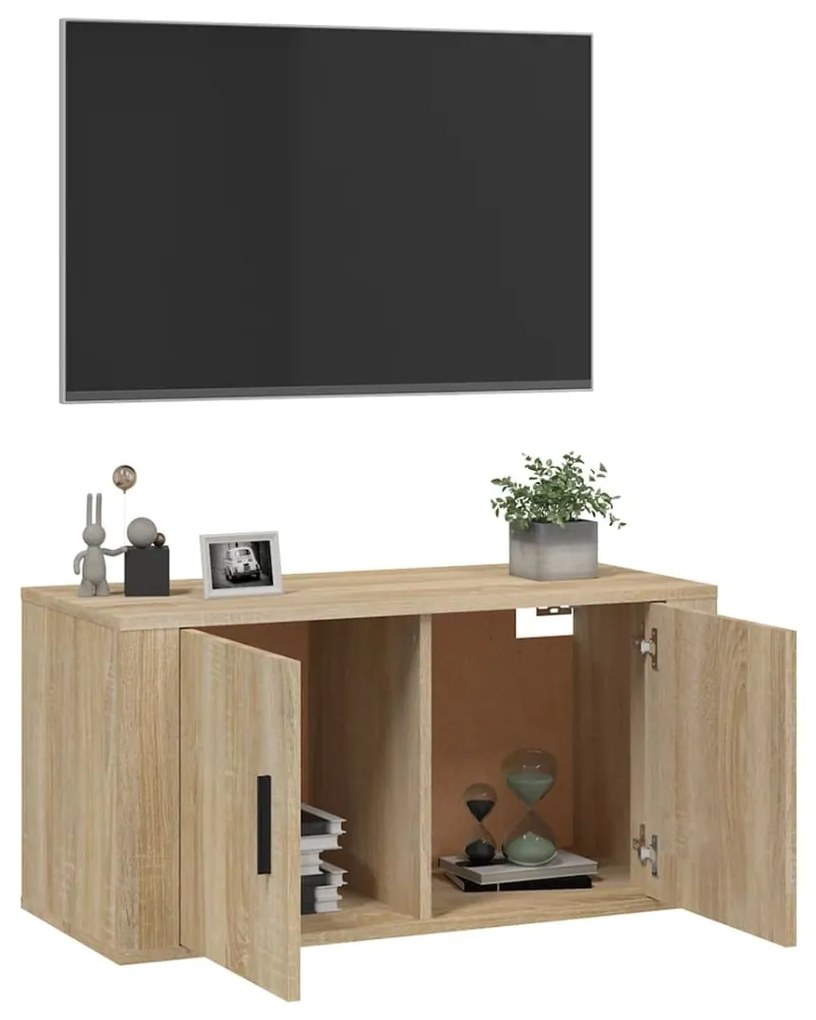 Mobile Porta TV a Parete rovere sonoma 80x34,5x40 cm