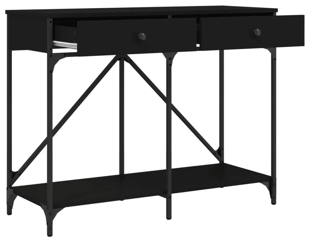 Tavolino consolle nero 100x39x78,5 cm in legno multistrato