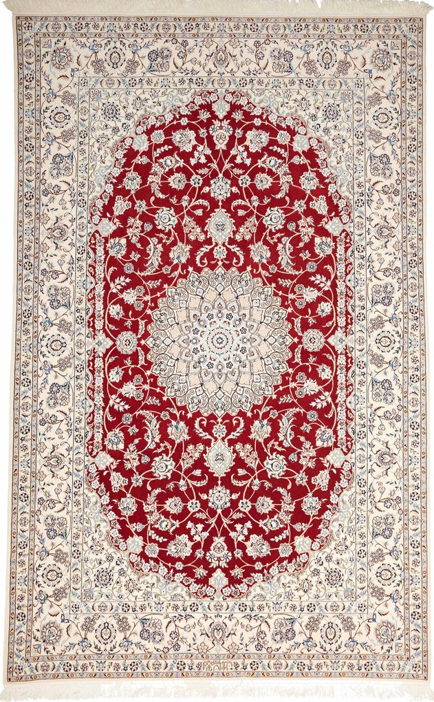 Nain Tappeto persiano 150x240 Rosso (Iran) Annodato A Mano