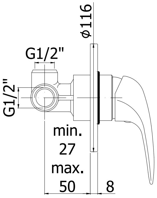 Paffoni Nettuno Nt168 Miscelatore doccia Monocomando Esterno Cromo