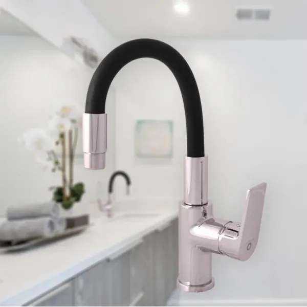 RAV Slezák CO119.0/15 - Miscelatore per lavello COLORADO 25 cm nero/cromo lucido