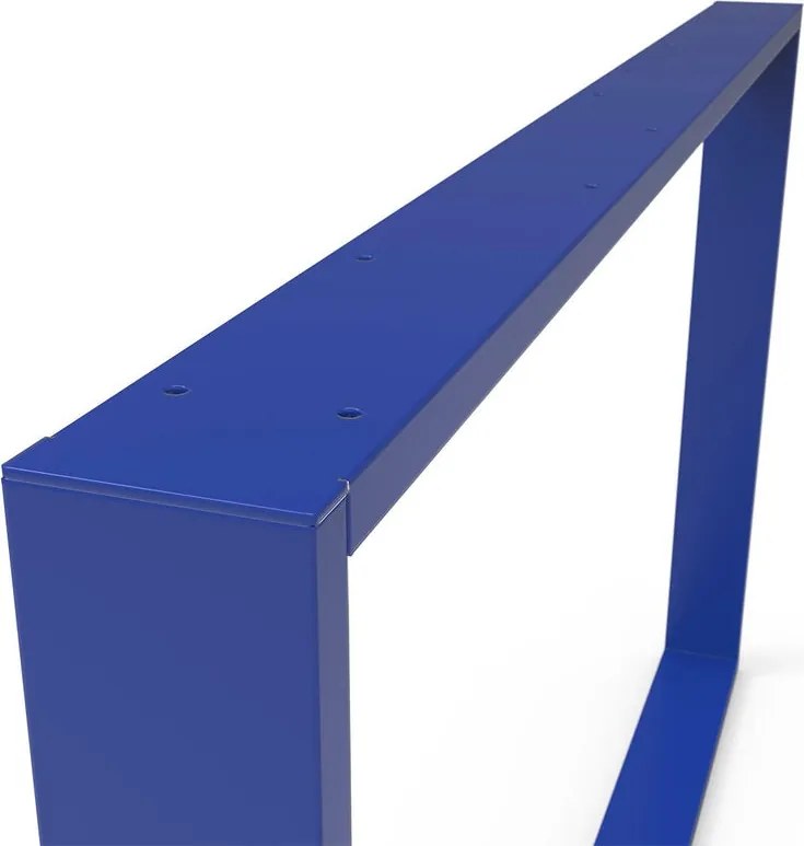 Gamba per mobili rettangolare STEELMI Tube in acciaio blu lucido L 118 x P 8 x H 71 cm