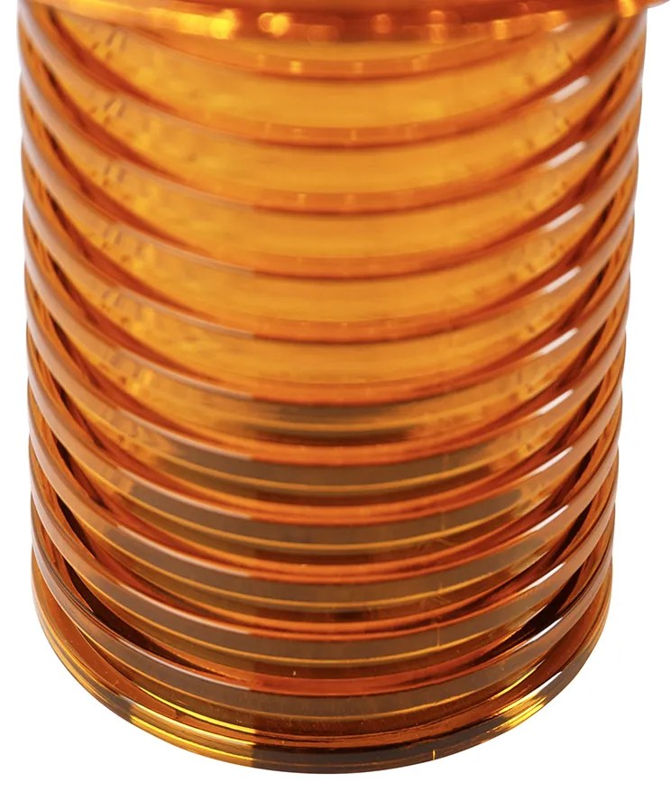 Lampada da tavolo arancione in plastica con LED solare ricaricabile IP44 - Ambar