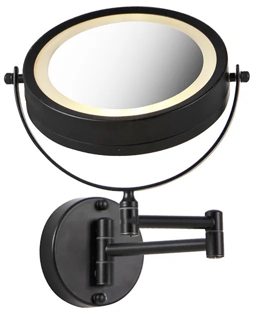 Specchio da bagno di design nero con LED regolabile IP44 - Vicino