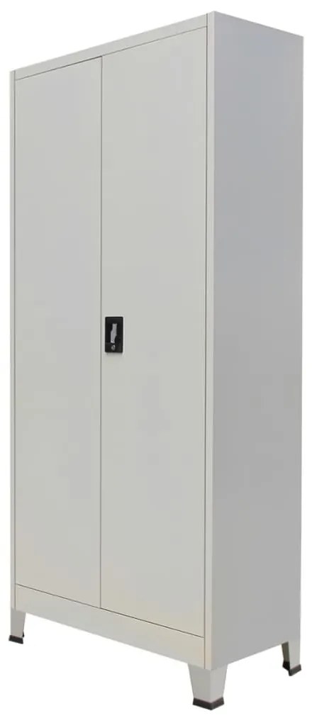 Armadio Per Ufficio Con 2 Ante Acciaio 90x40x180 Cm Grigio /