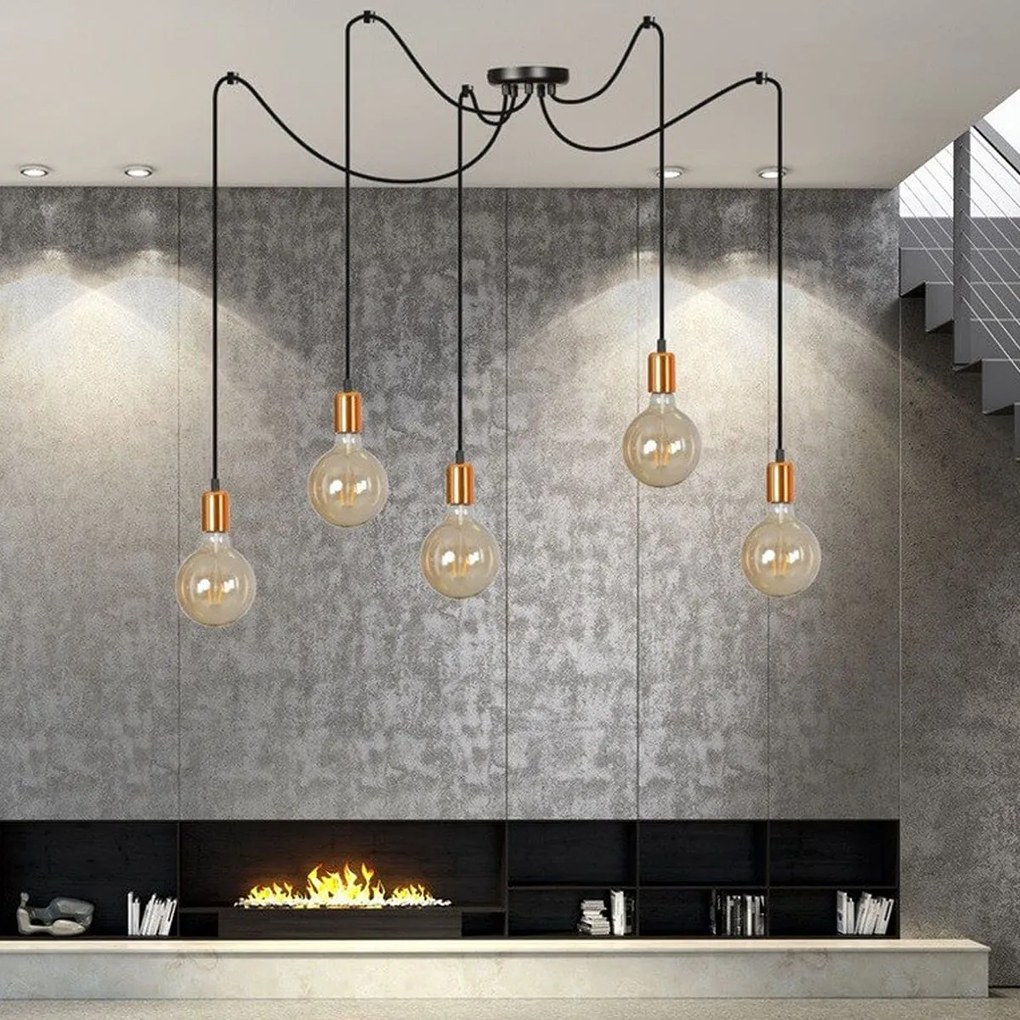 Lampadario a Sospensione SPARK 5 BLACK