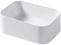 Lavabo da appoggio rettangolare 35x25cm in ceramica bianca lucida serie Slim Disegno-Ceramica