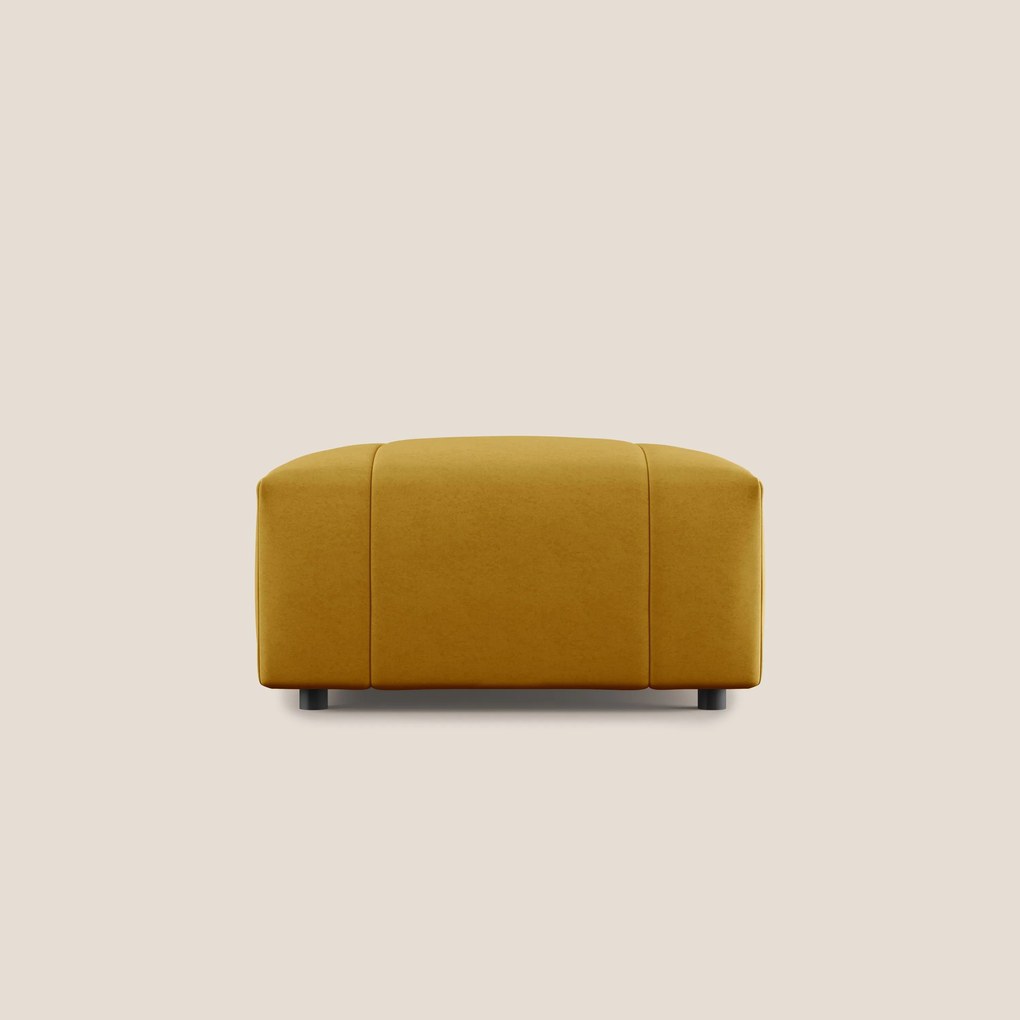 Giotto pouf in morbida microfibra effetto velluto impermeabile idrorepellente T09 giallo