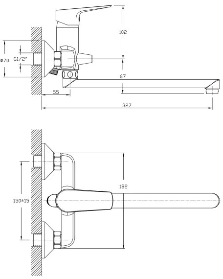 Aqualine - Lavello/rubinetto bagno LOTTA cromo lucido
