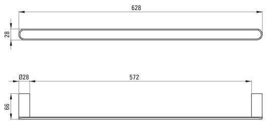 Deante ADR_0621 - Portasciugamani da parete ROUND, 62,8 cm, cromo lucido