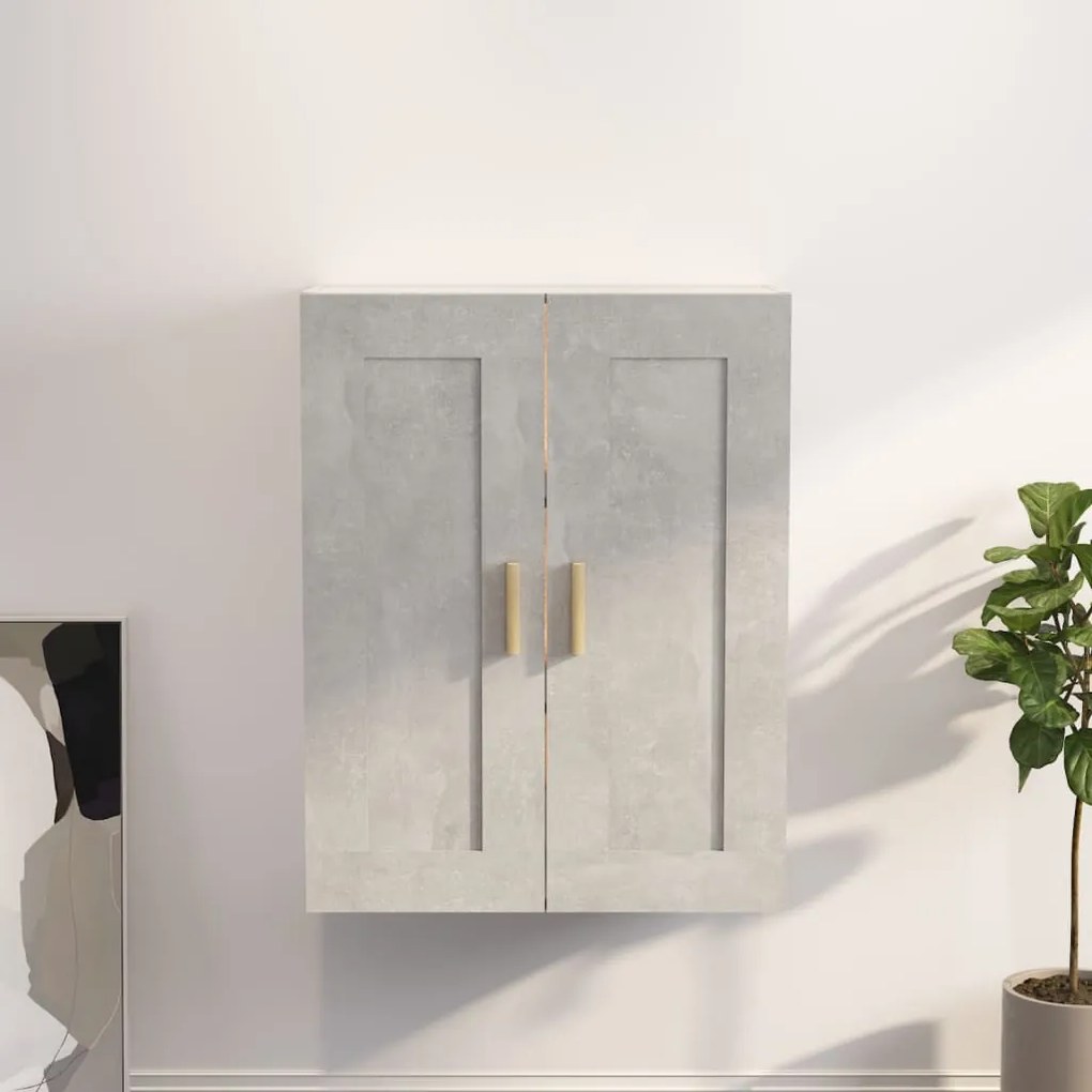Mobile A Parete Grigio Cemento 69,5x32,5x90cm Legno Multistrato /