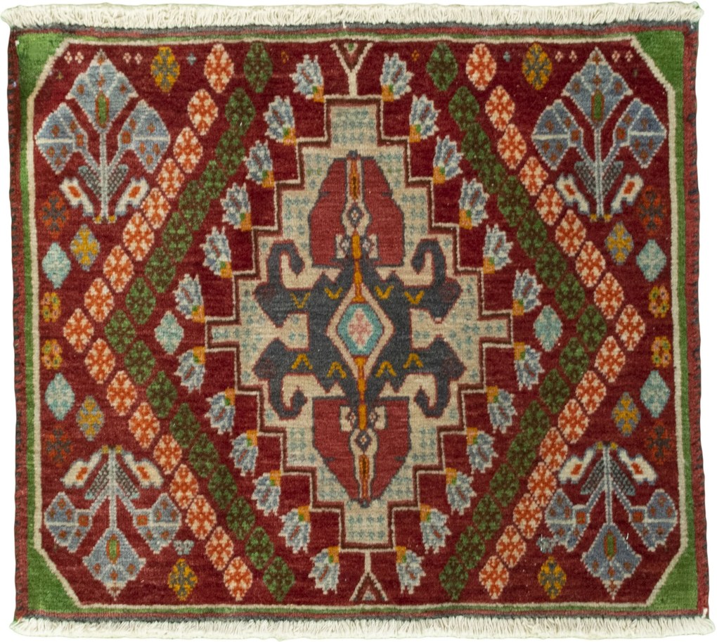 Shiraz Tappeto persiano 40 x 50 Rosso (Iran) Annodato A Mano