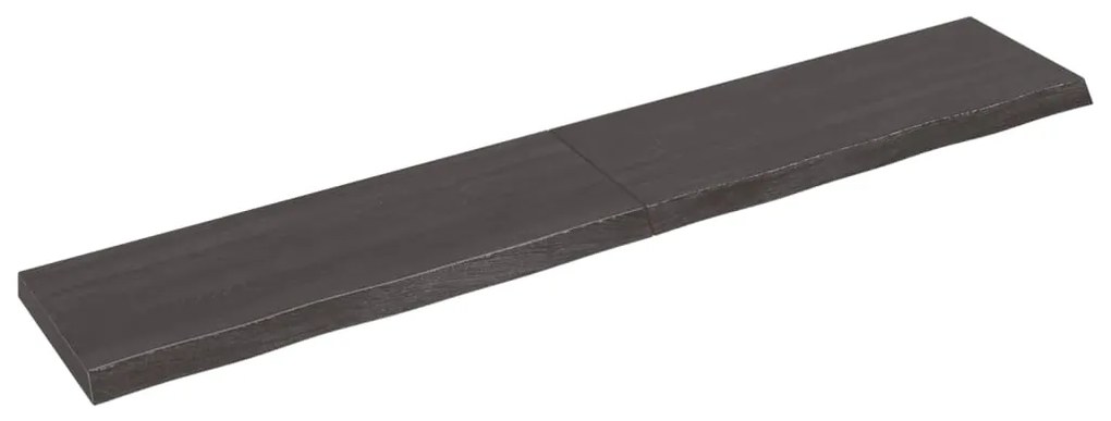 Ripiano muro grigio scuro 220x40x6 cm massello rovere trattato