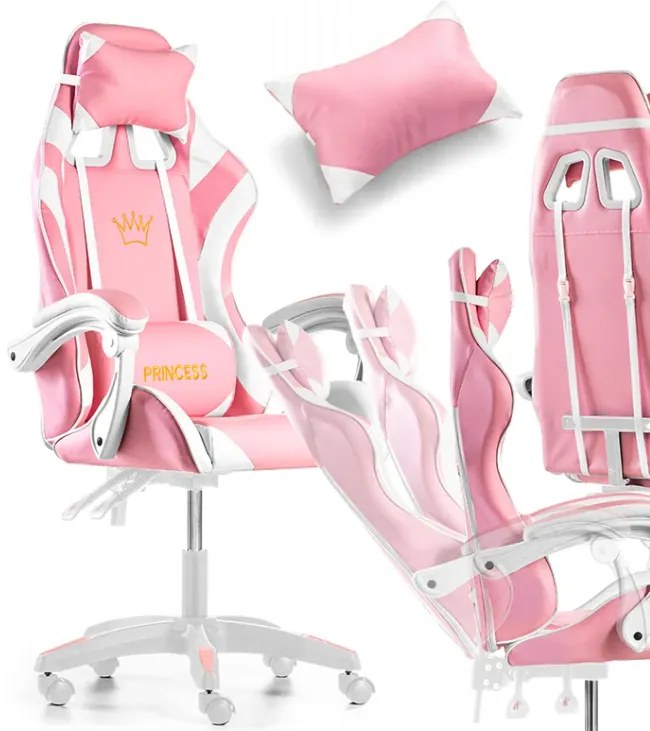 Sedia da gioco rosa con cuscino massaggiante G265-PINK