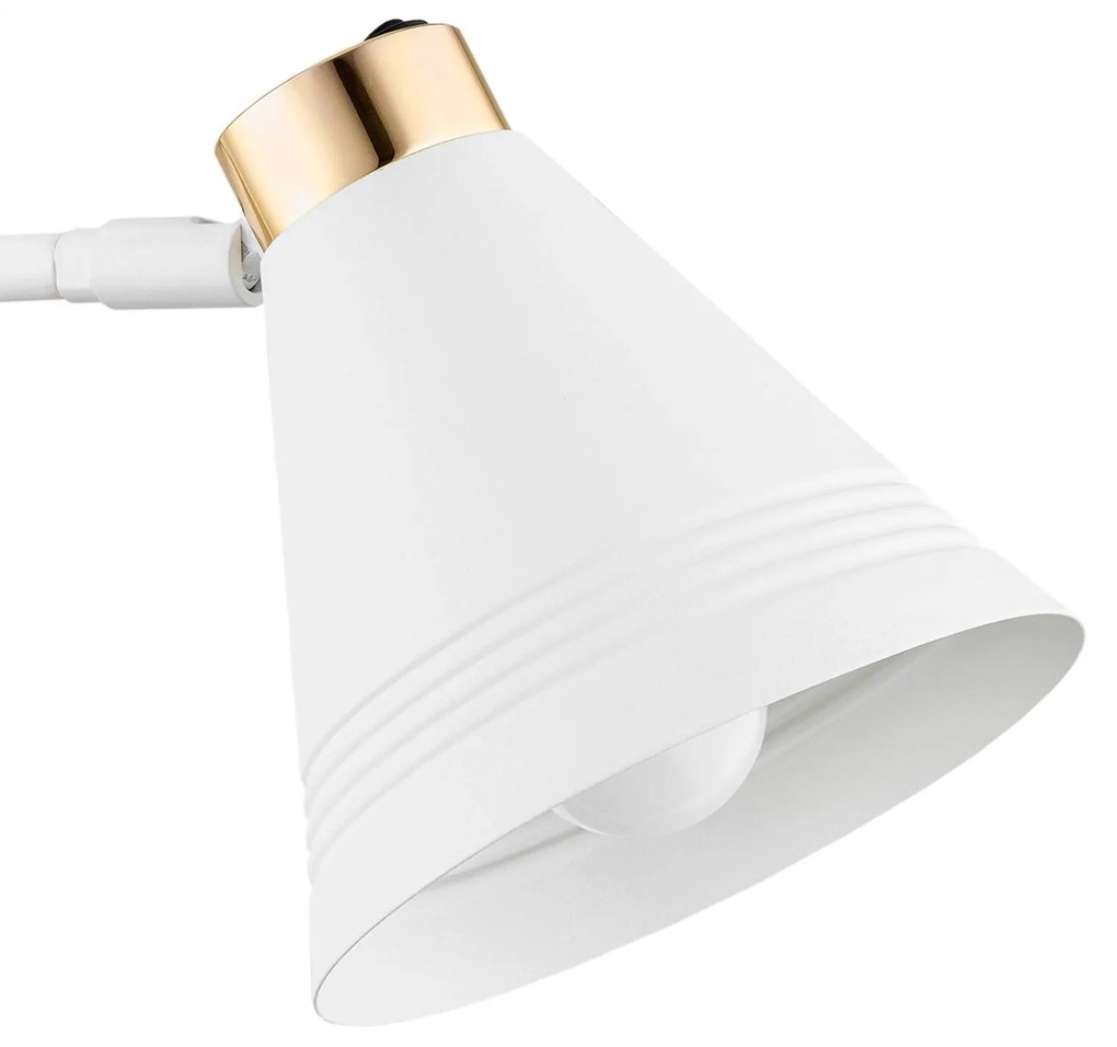 Argon Applique Avalone, sporgenza 34 cm, bianco/ottone