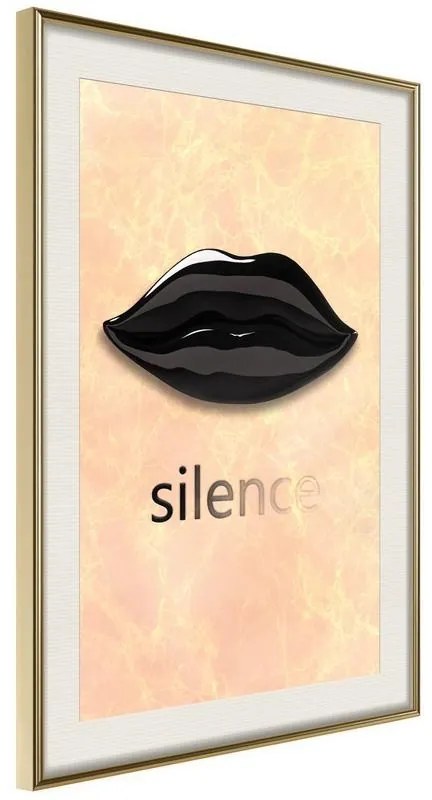 Poster  Silent Lips  Cornice Quadri Cornice d'oro con passe-partout, Larghezza x Altezza Home decor 30x45