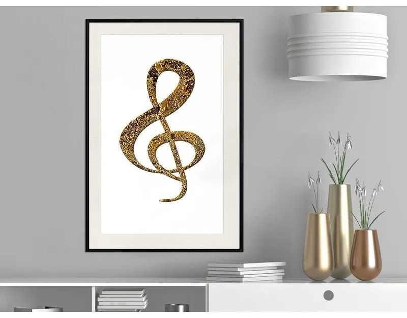 Poster Golden Treble Clef