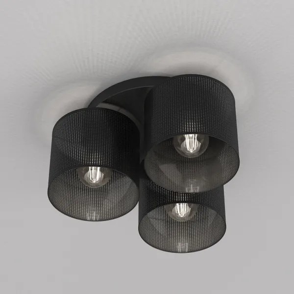 Lampadario a plafone LOFT SHADE 3xE27/60W/230V nero