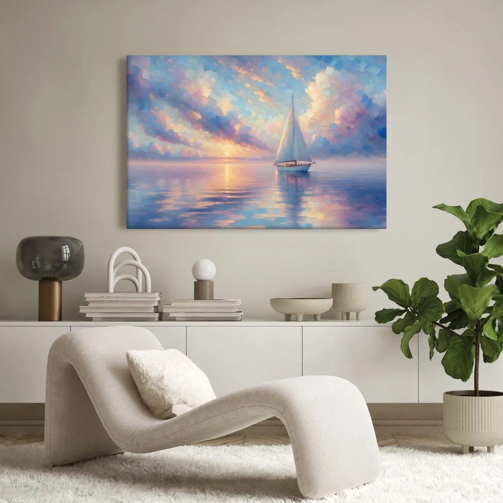 Quadro su tela – Barca a vela su mare calmo