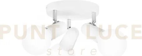 Spot punto bianco 3 luci attacco e27 26x18x12cm in metallo
