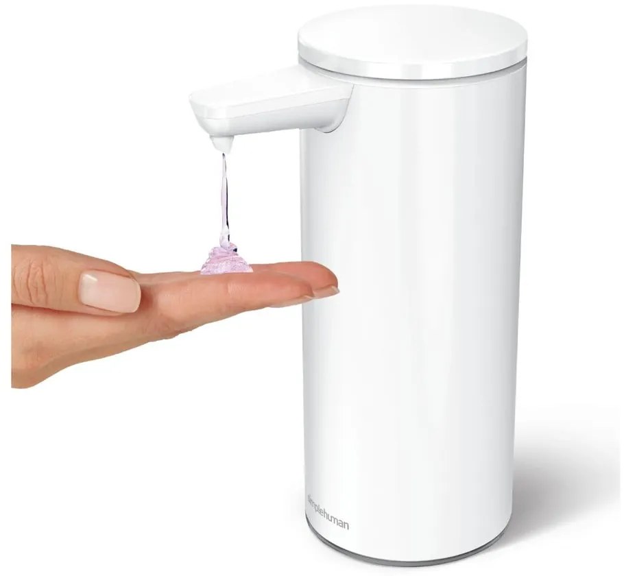 Dispenser di sapone bianco in metallo touchless 266 ml - simplehuman