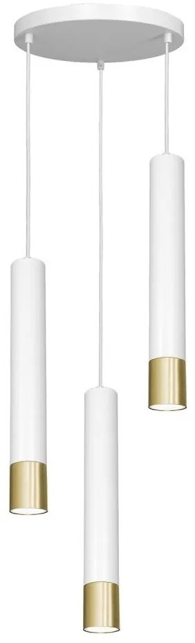 Lampadario su filo NEST 3xGU10/8W/230V bianco/dorato tondo