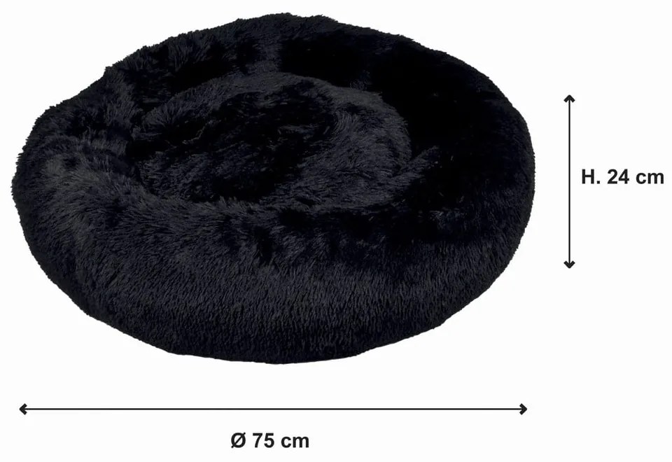 Cuccia nera ø 75 cm - Love Story