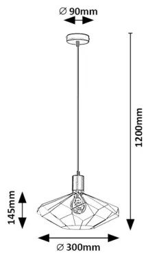 Rabalux 72241 - Lampadario a sospensione con filo FRAN 1xE27/40W/230V