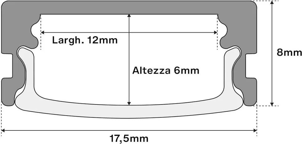 Profilo Slim 1m e 2m NERO (per striscia LED) Variante Lunghezza Profilo 2 metro