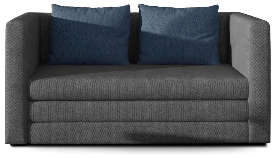 Divano blu/grigio allungabile e rivestimento in ciniglia 132 cm Neva – ELTAP