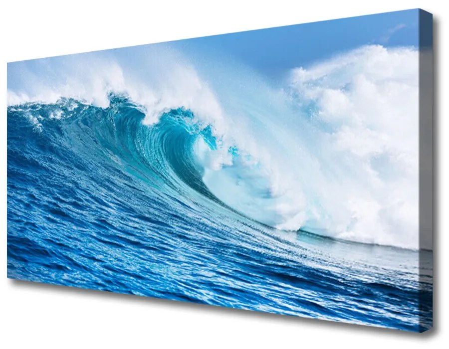 Quadro su tela Onde Mare Cielo Nuvole 140x70 cm