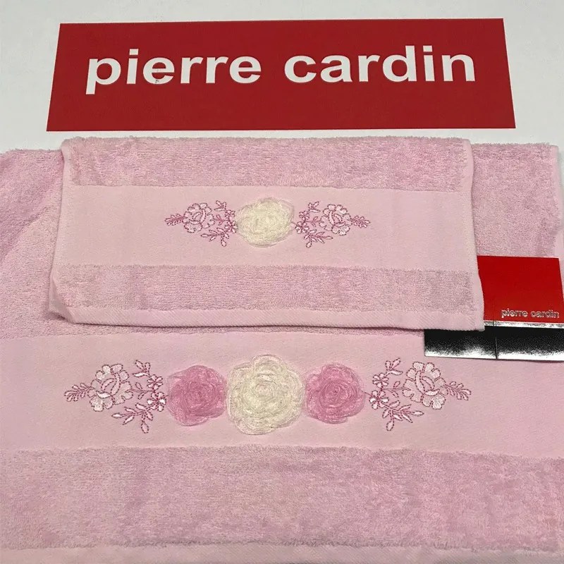 Set Spugna Pierre Cardin Central Flower  Colore Rosa, Dimensioni e Misure Set 1+1