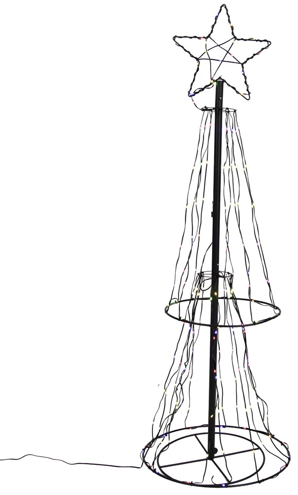 Lampada da terra natalizia albero nero 150 cm incl. LED RGB con timer IP44 - Ugoku