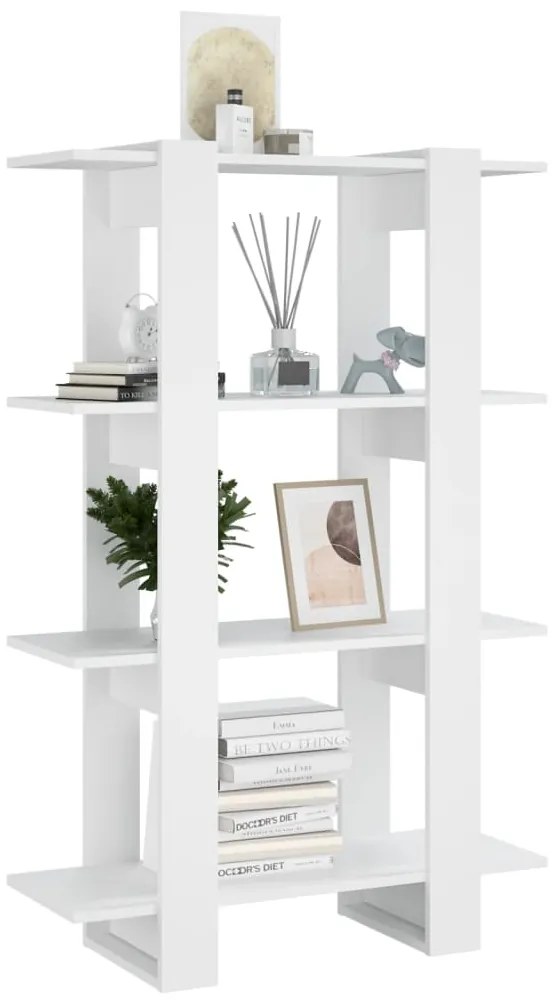 Libreria/divisorio bianco 80x30x123,5 cm