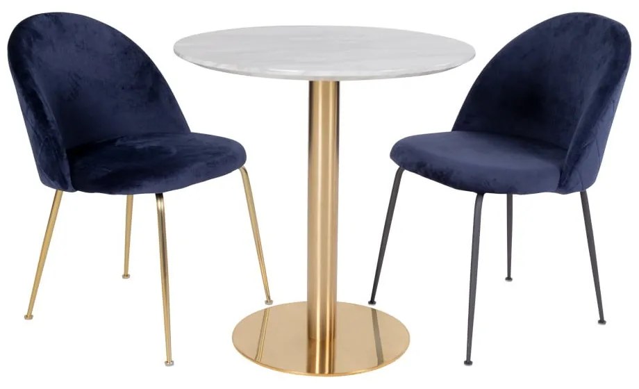 Tavolo da pranzo rotondo con piano in marmo ø 90 cm Bolzano - House Nordic