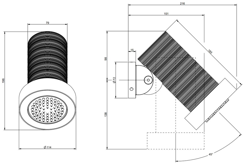 Soffione anticalcare doccia a parete orientabile con cromoterapia funzione pioggia Steel brushed Trame 57743 Gessi