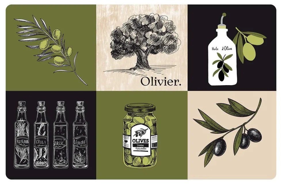 Tovaglietta 28,5x44 cm Olive - douceur d'intérieur