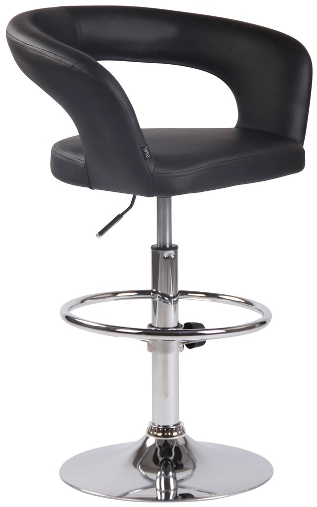 Sgabello Da Bar Regolabile Jaen Con Schienale E Braccioli - Comfort E Stile Elevati / Schwarz / Kunstleder