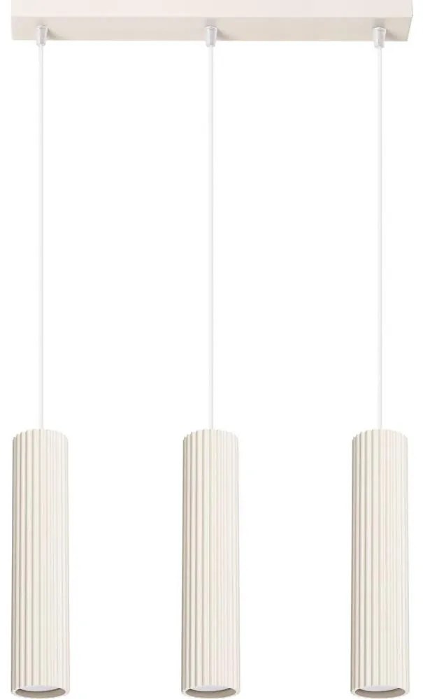 Sollux SL.1594 - Lampadario a sospensione con filo KARBON 3xGU10/10W/230V color crema