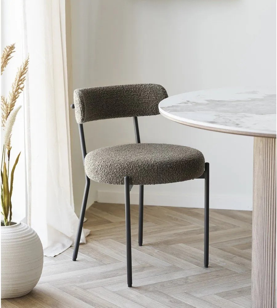 Sedia da pranzo marrone in imbottito Badalona – House Nordic